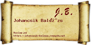 Johancsik Balázs névjegykártya